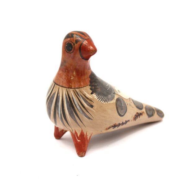 Vintage 1969 Tonala Pottery Mexican Folk Art Hand Painted Dove Bird Figurine - Picture 2 of 6